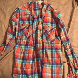 American Eagle Plaid Button Up